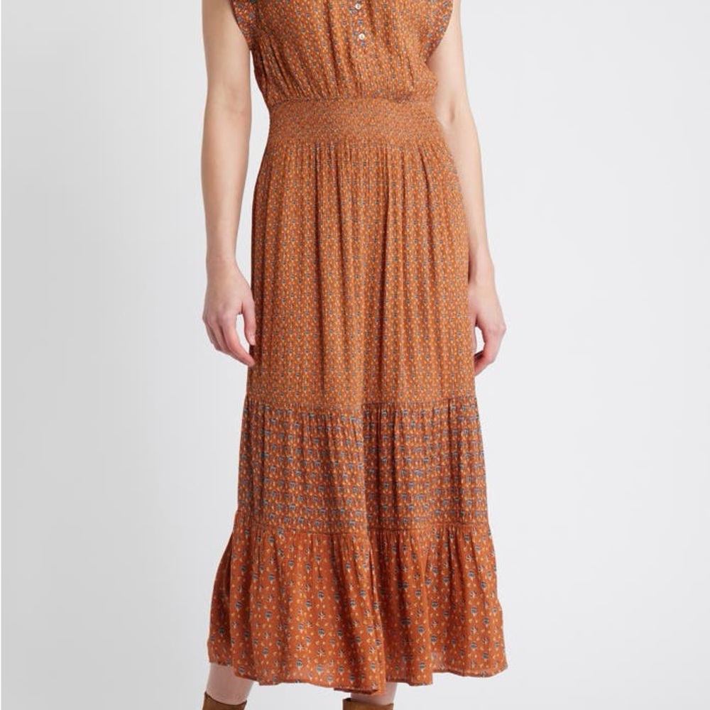 Faherty Woodstock Terracotta Floral Maxi Dress - Picture 3 of 15